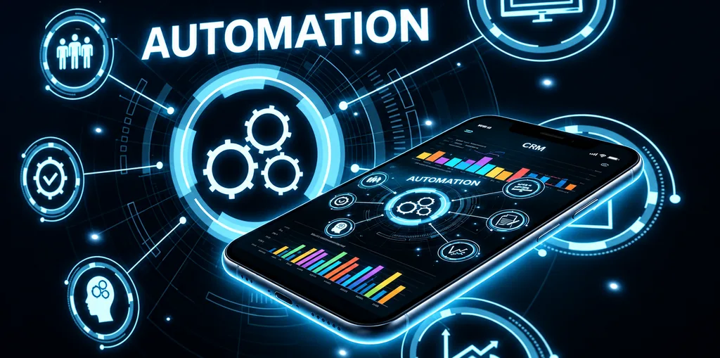 Illustration of WhatsApp conversations connected to CRM automation